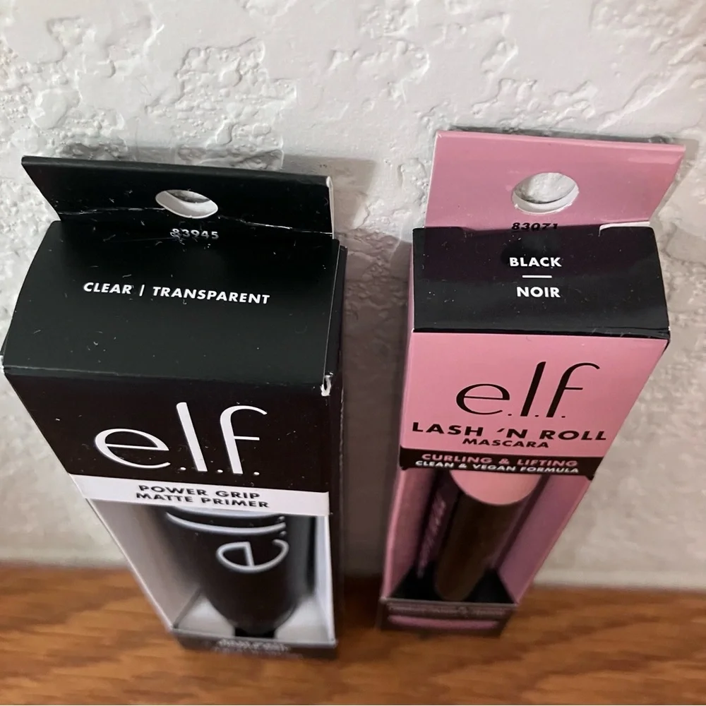 E.L.F. COSMETICS Power Grip Matte Primer Lash N Roll Mascara Travel Bundle NEW